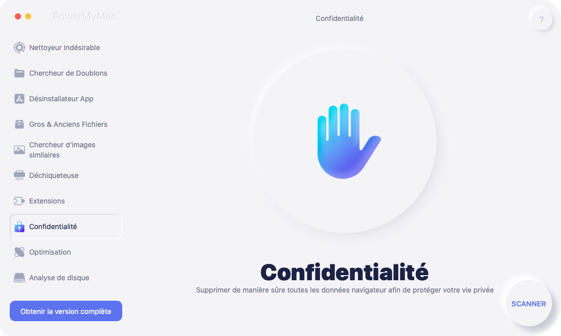 Accédez à l'option de confidentialité