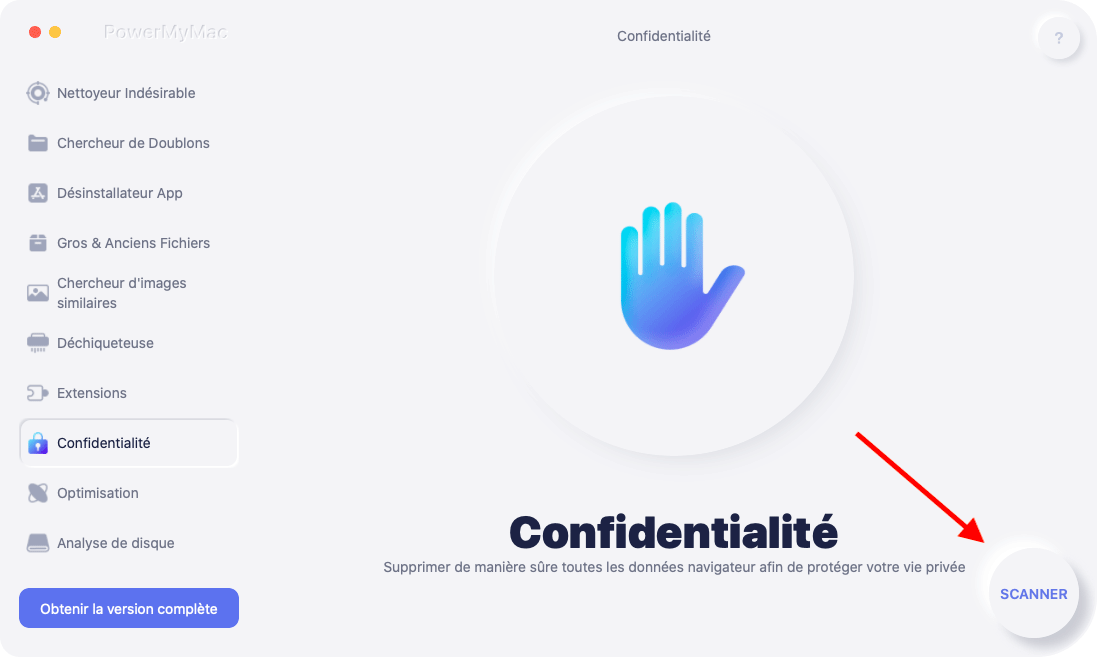 Cliquez sur le bouton de numérisation