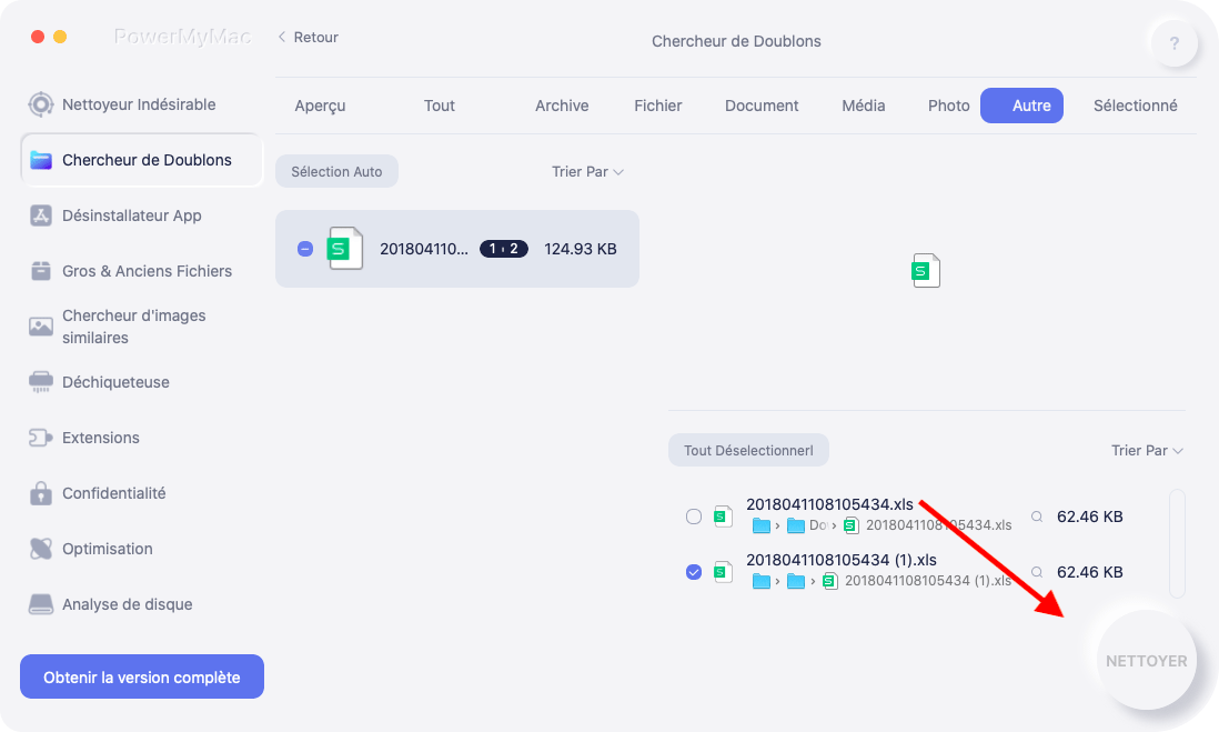 Rechercher et supprimer les fichiers en double avec PowerMyMac