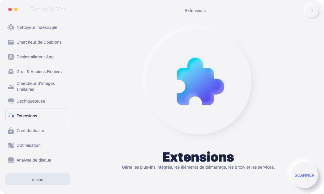 Gestionnaire d'extensions principal