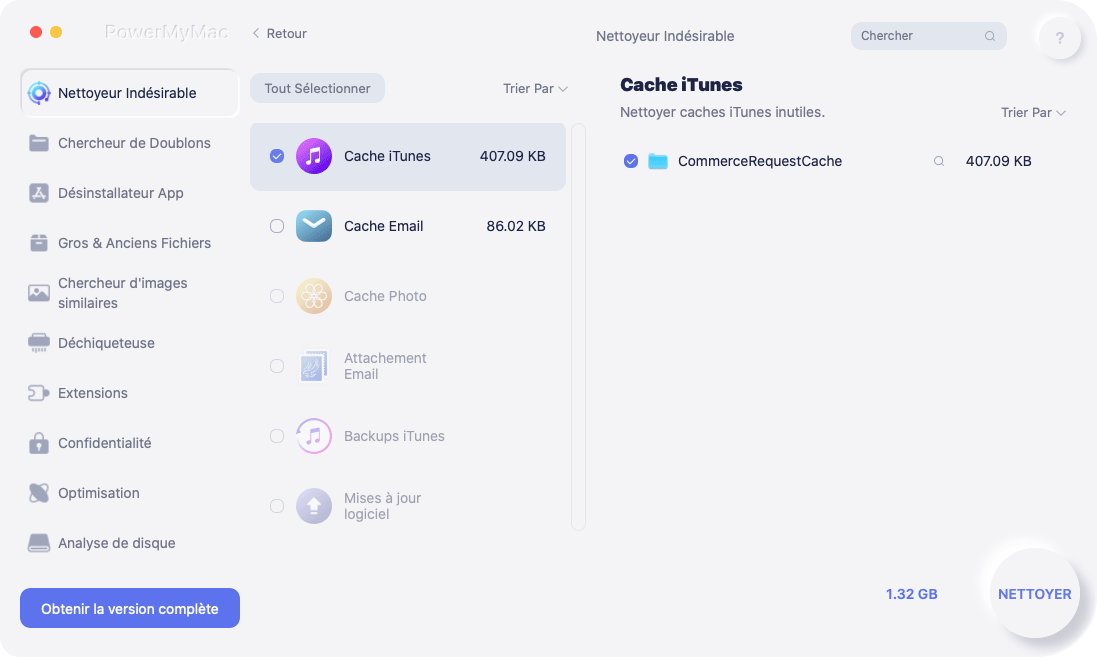 Sélectionnez Itunes Junk To Clean