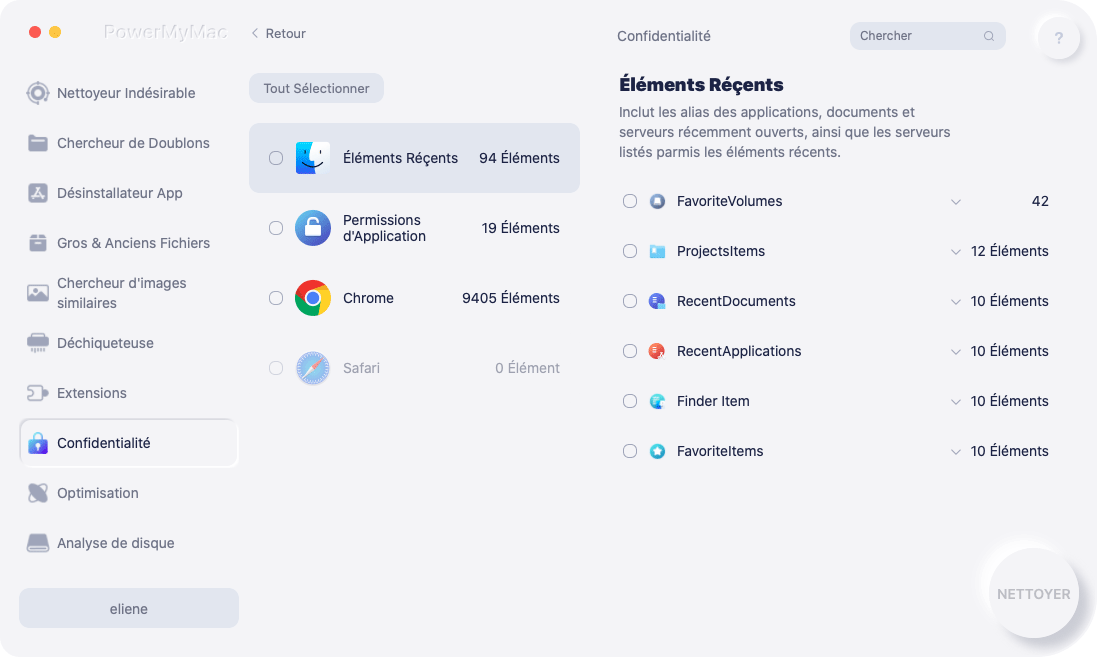 Suppression des cookies dans Firefox sur Mac avec iMyMac PowerMyMac