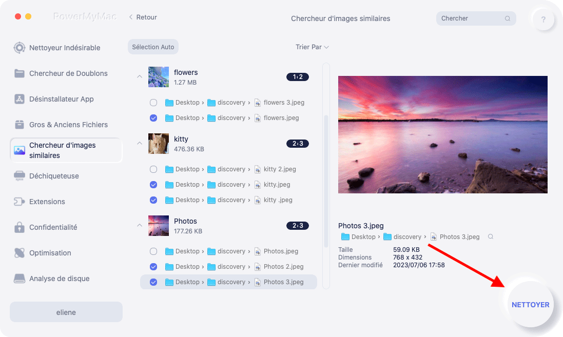 Trouver des images similaires sur Mac à supprimer