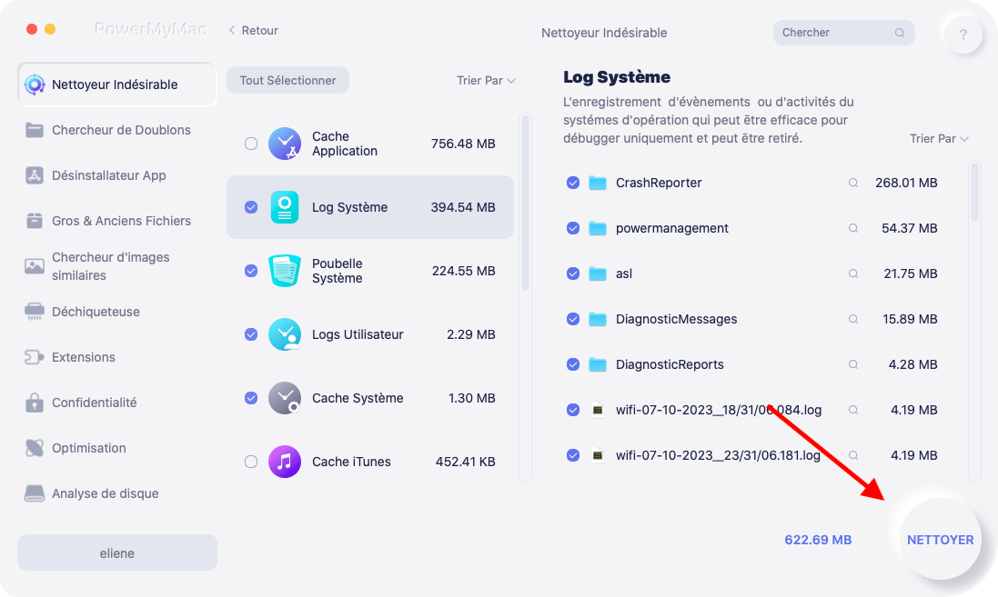 Prévisualisez et choisissez les fichiers que vous souhaitez supprimer