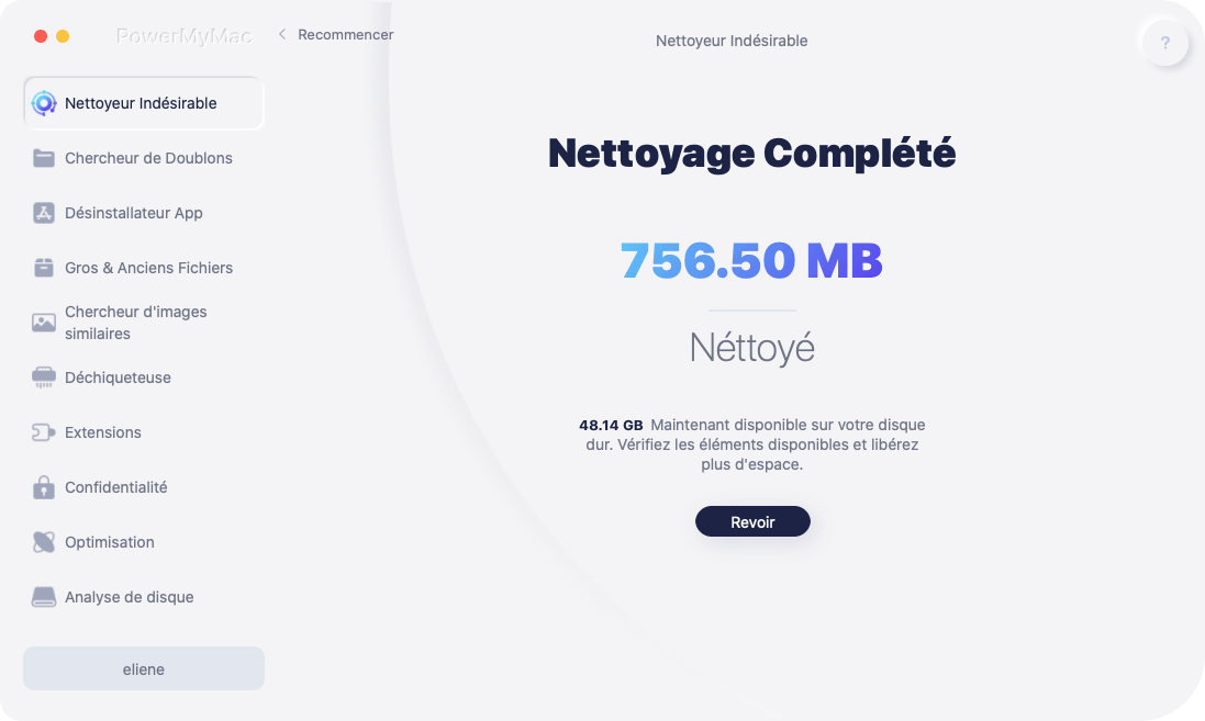 Nettoyage des fichiers indésirables système terminé