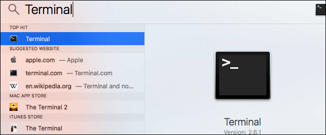 Terminal en mode veille Mac