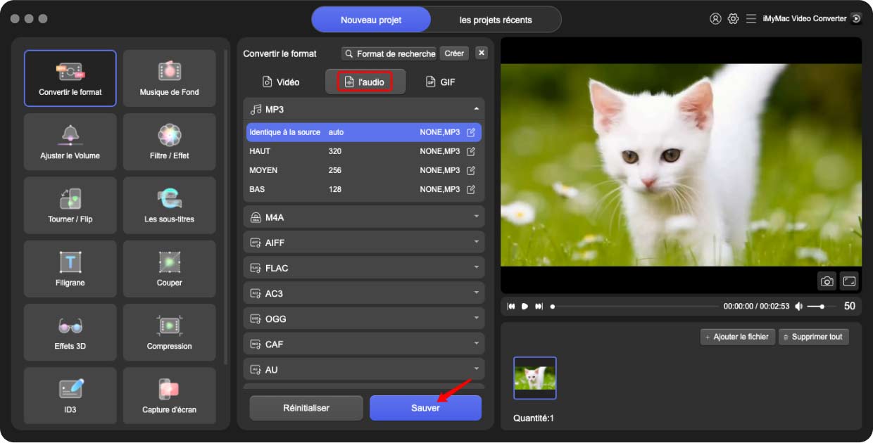 Utiliser iMyMac Video Converter pour convertir VOB en FLAC