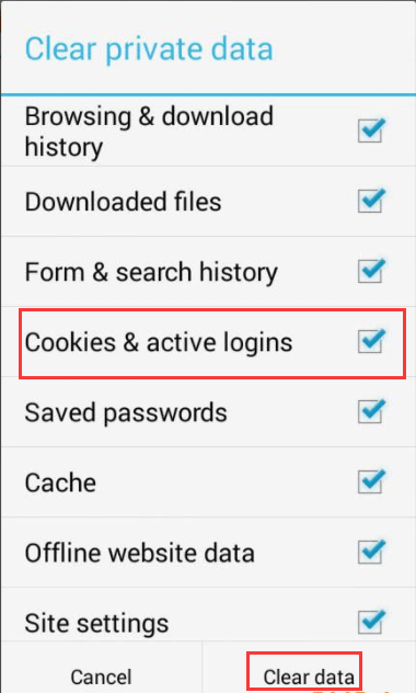 Effacer les cookies dans Firefox sur Android