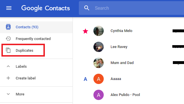 Supprimer les contacts en double à l'aide d'un compte Google
