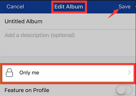 Rendre un album entier privé à l'aide de votre ordinateur de bureau