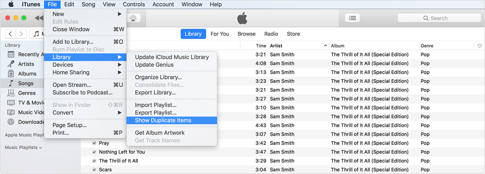 Supprimer les doublons iTunes