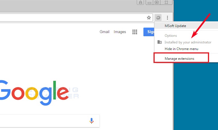 Supprimer À propos de : vide de Chrome