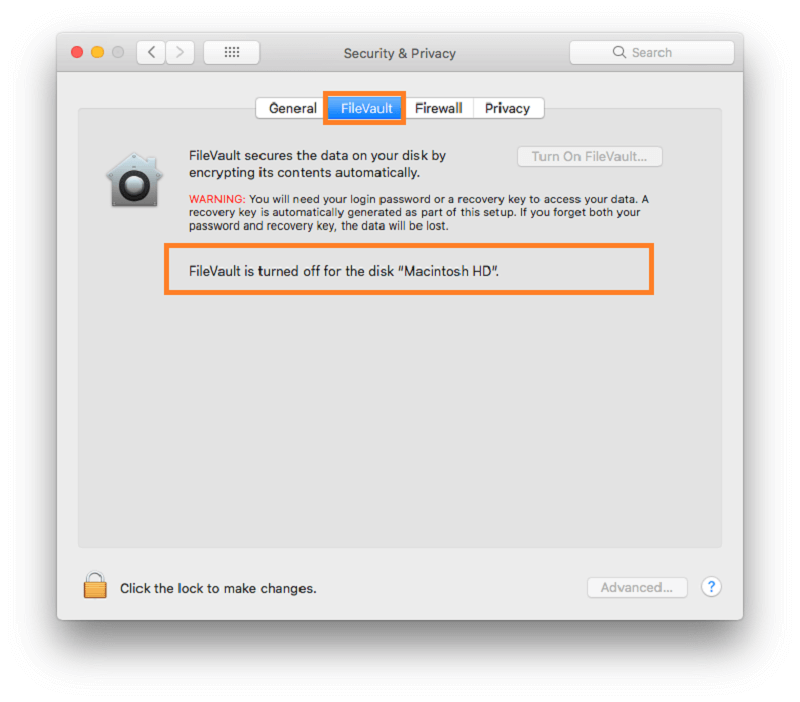 Supprimer Kext sur Mac lorsque FileVault est désactivé