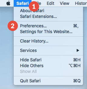 Paramètres sur Safari pour supprimer Search Marquis