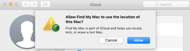 Configurer Localiser mon Mac