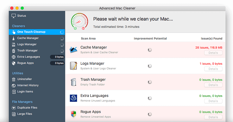 Examen avancé de Mac Cleaner