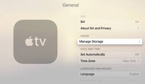 Gérer le stockage pour vider le cache Apple TV