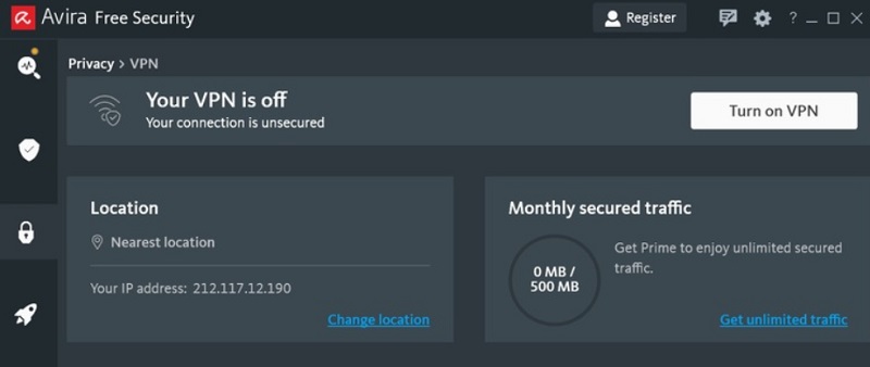 Avira fournit un VPN gratuit