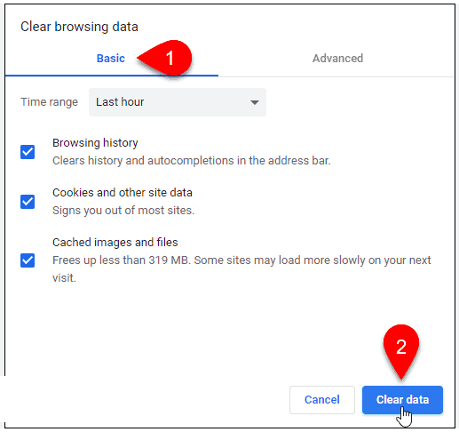 Sélectionnez Effacer les données de navigation pour supprimer le cache de Flash Player