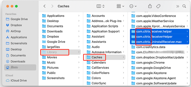 Effacer le cache de Citrix Receiver sur Mac