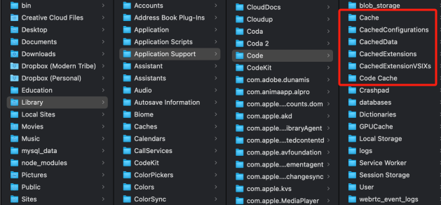 Effacer le cache de code VS sur Mac