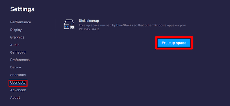 Effacer le cache Bluestacks à l'aide de l'outil de nettoyage de disque