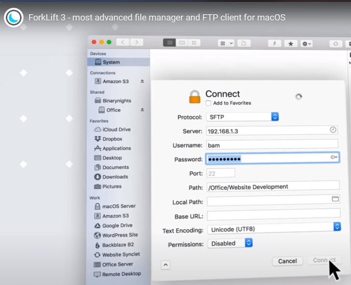Explorateur de fichiers ForkLift Mac