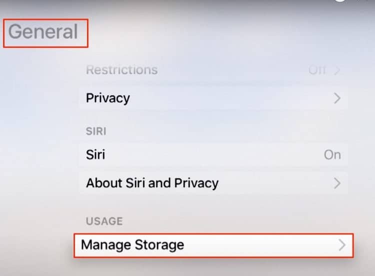 Supprimer les données du cache de l'application sur mon Apple TV