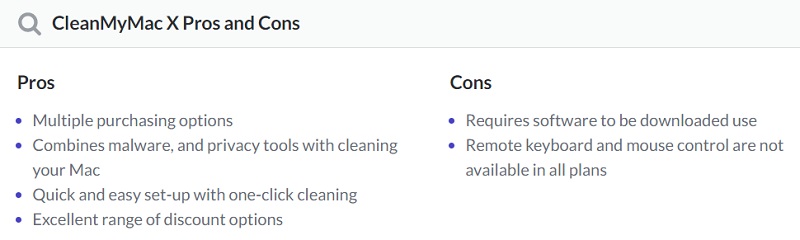 Avantages et inconvénients de CleanMyMac