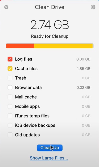 La fonctionnalité Clean Drive de Parallels Toolbox pour Mac