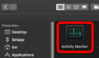 Ouvrez le moniteur d'activité pour désinstaller iExplorer