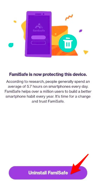 Désinstaller FamiSafe sur Android