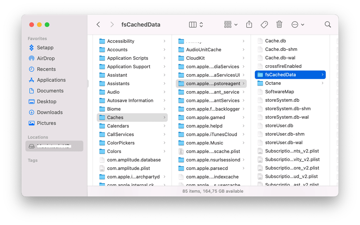 Supprimez fsCachedData pour vider le cache Apple Music