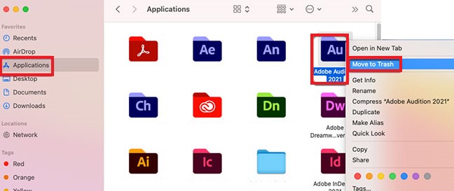 Désinstaller manuellement Adobe Audition sur Mac