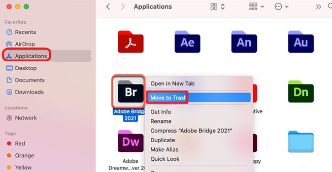 Désinstaller manuellement Adobe Bridge sur Mac