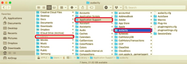 Désinstaller manuellement Audacity sur Mac avec tous les fichiers associés