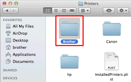 Supprimer manuellement le pilote d'imprimante Brother de Mac
