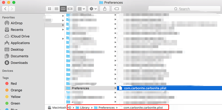 Désinstaller complètement Carbonite sur Mac