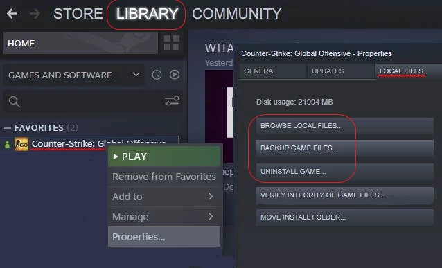 Désinstaller Counter-Strike de Steam