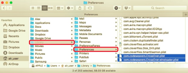 Désinstaller manuellement Crossover sur Mac avec ses fichiers associés