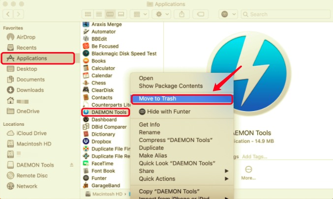 Supprimer les outils Daemon de Mac manuellement