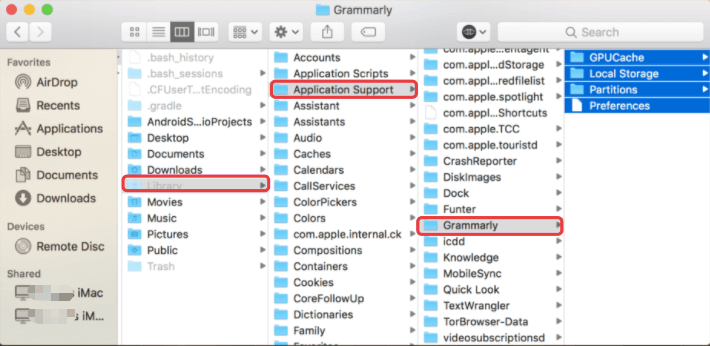 Désinstaller manuellement Grammarly sur Mac avec tous les fichiers de service