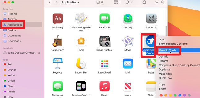 Désinstaller manuellement Jump Desktop sur Mac