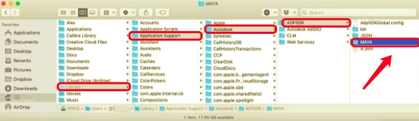 Supprimer manuellement les fichiers associés de Maya de Mac