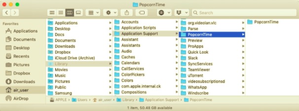 Désinstaller manuellement Popcorn Time sur Mac