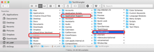Désinstaller manuellement TextWrangler de Mac avec ses fichiers de support
