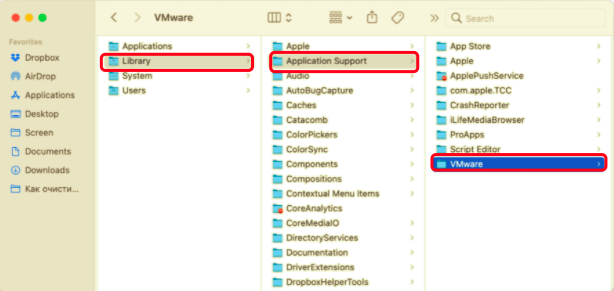Désinstaller manuellement VMWare Fusion sur Mac avec les fichiers associés