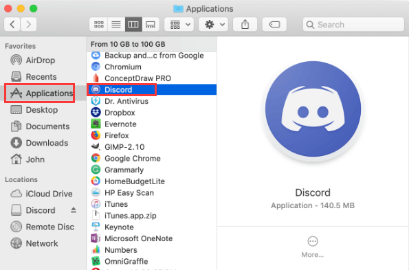 Désinstaller manuellement Discord de Mac