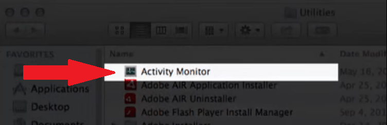 Double-cliquez sur le moniteur d'activité