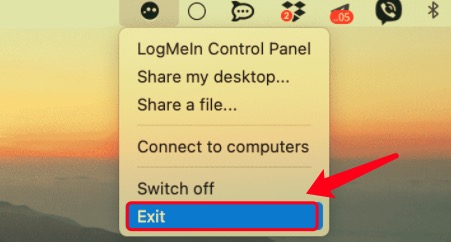 Quitter le compte LogMeIn sur Mac